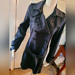 Banana Republic Black Trench Coat size M
